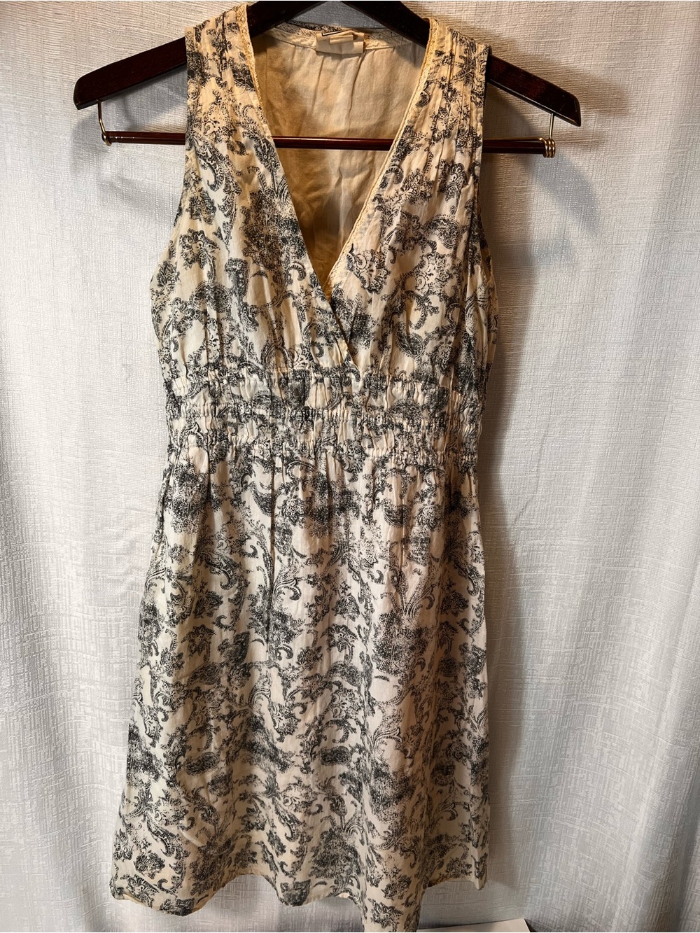 Converse Cream and Blue Printed Wrap Dress Size X-Small